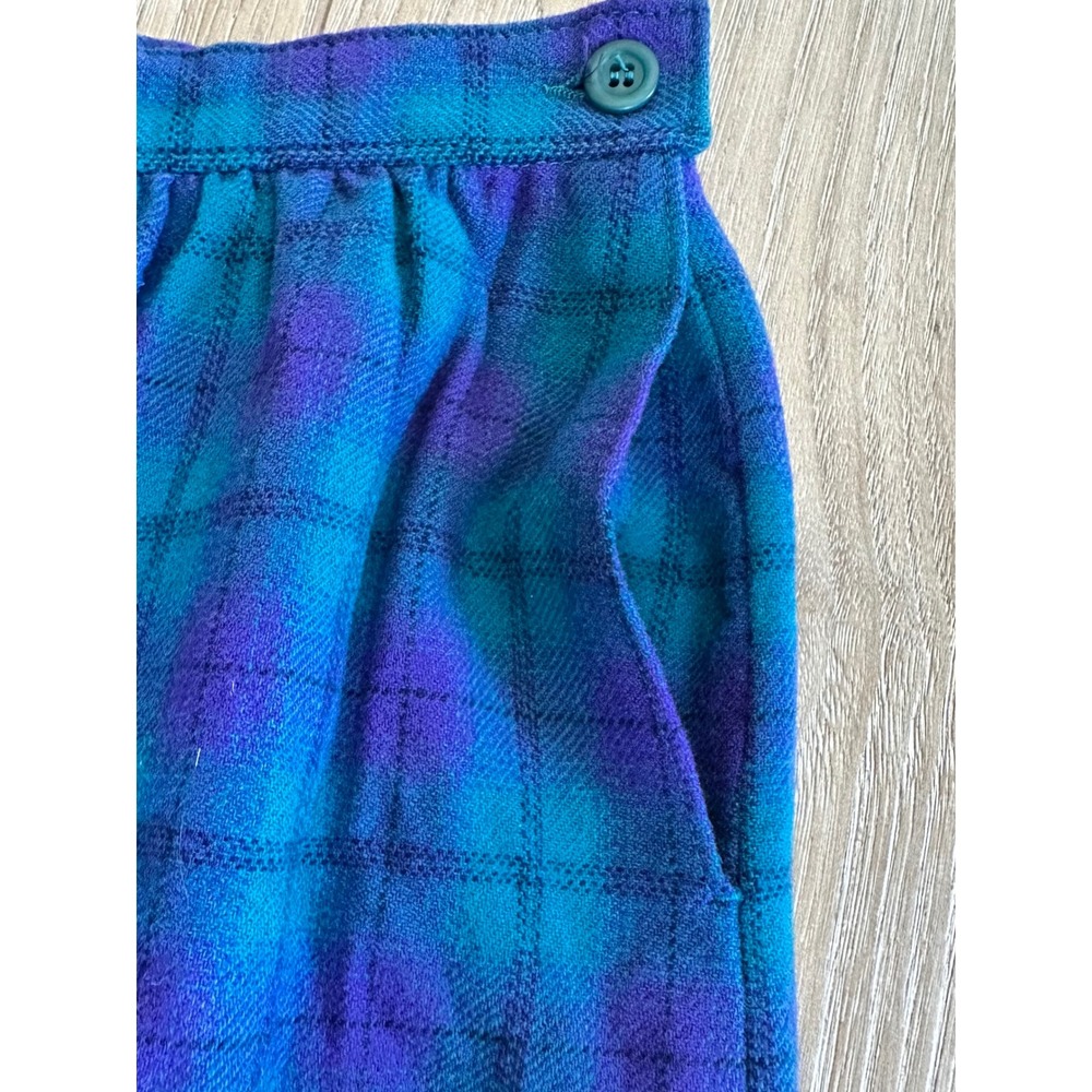 VTG Pendleton Wool Plaid Midi Skirt Size 10 USA Dark Academia Prairie Western - Picture 4 of 6